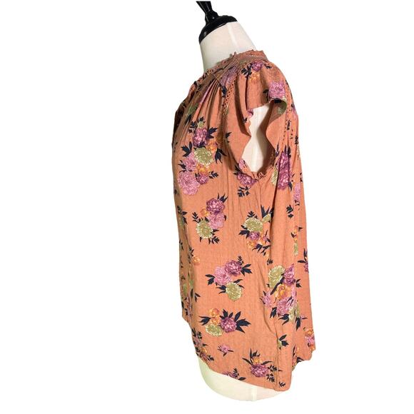 Buffalo David Bitton Women's Flutter Sleeve Top Size SM Floral - Picture 3 of 5